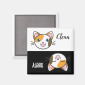 Cute Cartoon Kitty Lave-vaisselle Magnet (Recto/Verso)