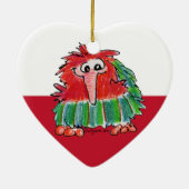 Cute Cartoon Kiwi Heart Ornament (Achterkant)