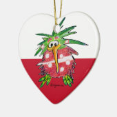 Cute Cartoon Kiwi Heart Ornament (Links)
