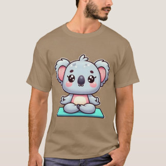 Cute Cartoon Koala in Yoga Pose friends T-shirt
