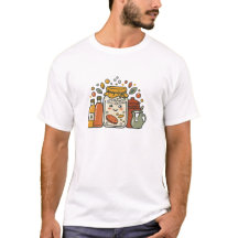 Cute Cartoon Koekpot & Hot Sauce Foodie T-Shirt