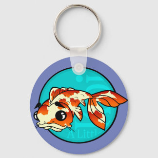 CUTE CARTOON KOI FISH ROUND SLEUTELHANGER