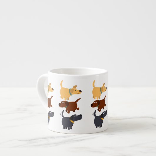 Cute Cartoon Labradors en 3 Saveurs Espresso Mug (Devant gauche)