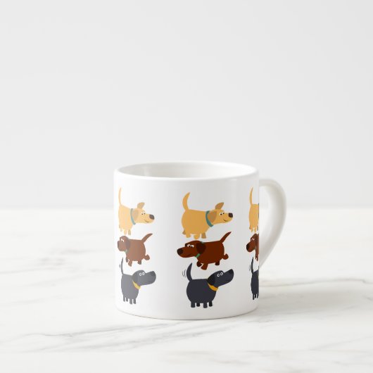 Cute Cartoon Labradors in 3 Flavors Espresso Mok (Voorkant rechts)