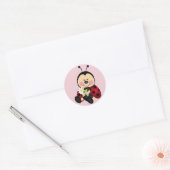 Cute cartoon lady bug ronde sticker (Envelop)