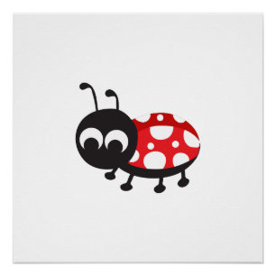 Cute Cartoon Ladybug Perfect Poster