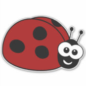 Cute Cartoon Ladybug Sticker (Voorkant)