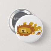 Cute Cartoon Lazy Lion Button Badges (Voorkant /achterkant)