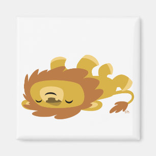 Cute Cartoon Lazy Lion magnet Magneet