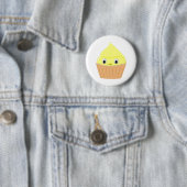 Cute Cartoon Lemon Cupcake Ronde Button 5,7 Cm (In situ)