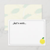Cute Cartoon Lemon Custom Just a Note Notitiekaartje (Voorkant / Achterkant)