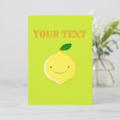 Cute Cartoon Lemon  Kaart (Staand voorkant)