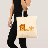 Cute Cartoon Lion Dad en Cub Bag Tote Bag (Voorkant (product))