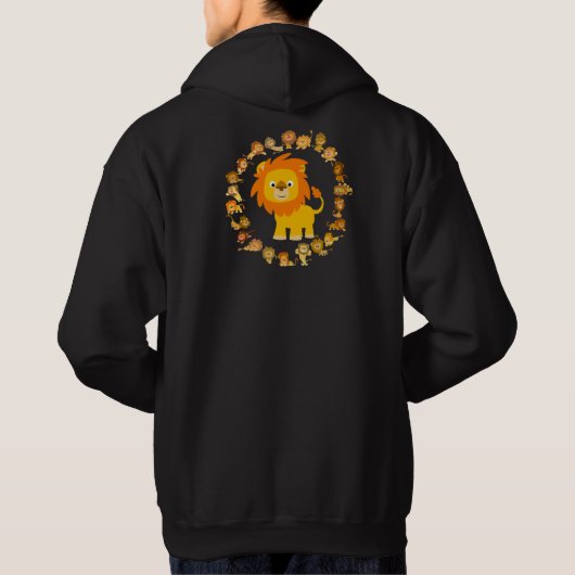 Cute Cartoon Lion Mandala Hoodie (Achterkant)