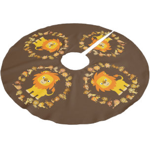 Cute Cartoon Lion Mandala Tree Skirt Kerstboom Rok