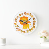 Cute Cartoon Lion Mandala Wall klok (Huis)