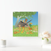 Cute Cartoon Lion Pride Wall klok (Huis)