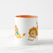 Cute Cartoon Lion Readers Mok (Midden)