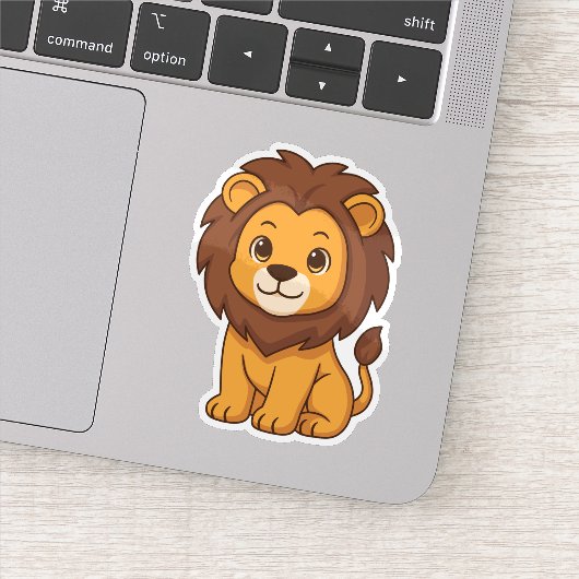 Cute Cartoon Lion Sticker (Detail)