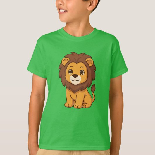 Cute Cartoon Lion T-shirt (Voorkant)