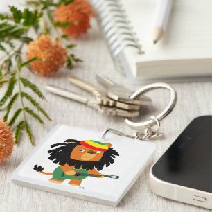 Cute Cartoon Lion Zion AcrylSleutelhanger Sleutelhanger