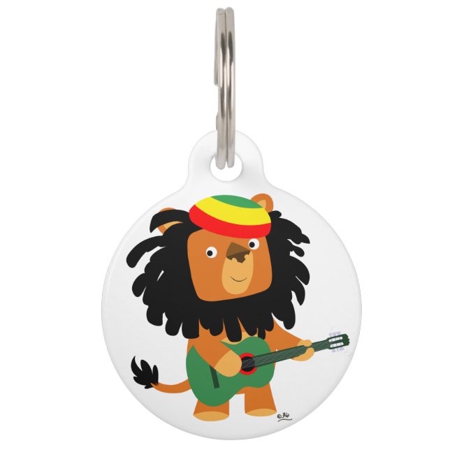 Cute Cartoon Lion Zion Dog Label Huisdierpenning (Voorkant)
