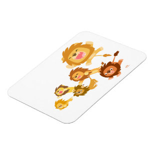 Cute Cartoon Lions Parade Flexible Magnet Magneet