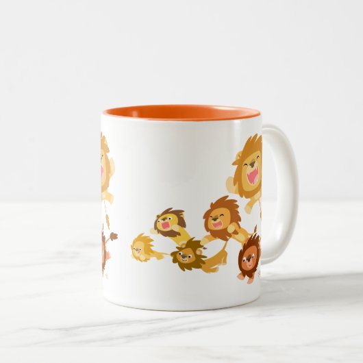 Cute Cartoon Lions Parade Mok (Voorkant rechts)