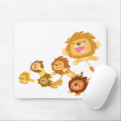 Cute Cartoon Lions Parade Mousepad Muismat (Met muis)