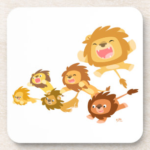 Cute Cartoon Lions Parade Onderzetters Set