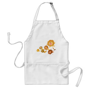 Cute Cartoon Lions Parade Schort