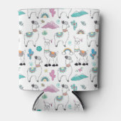 Cute Cartoon Llama Pattern Blikjeskoeler (Voorkant)