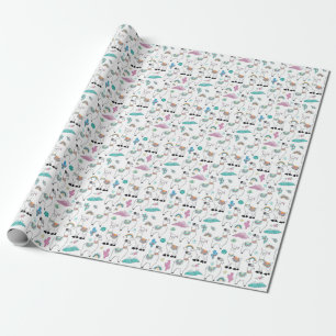 Cute Cartoon Llama Pattern Cadeaupapier
