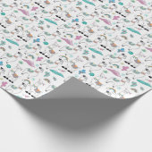 Cute Cartoon Llama Pattern Cadeaupapier (Hoek)