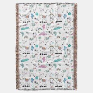 Cute Cartoon Llama Pattern Deken