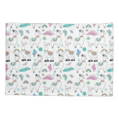 Cute Cartoon Llama Pattern Kussensloop (Achterkant-Links)