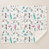 Cute Cartoon Llama Pattern Sherpa Deken (Voorkant (horizontaal))