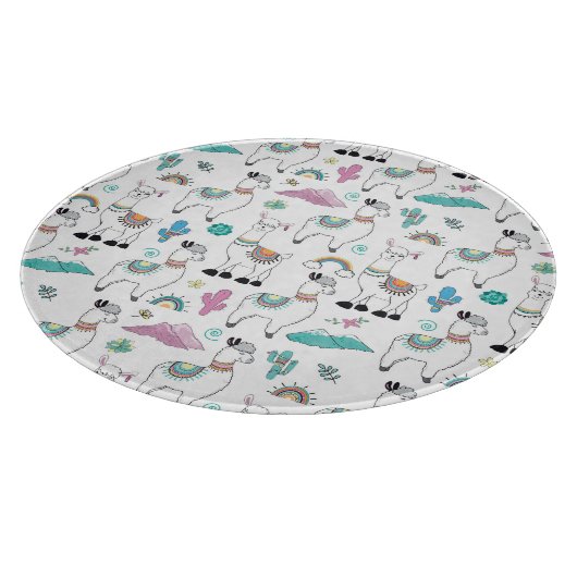 Cute Cartoon Llama Pattern Snijplank (Hoek)