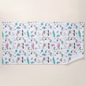 Cute Cartoon Llama Pattern Strandlaken (Voorkant)