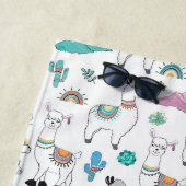 Cute Cartoon Llama Pattern Strandlaken (In situ)