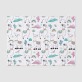 Cute Cartoon Llama Pattern Tissuepapier (Voorkant)