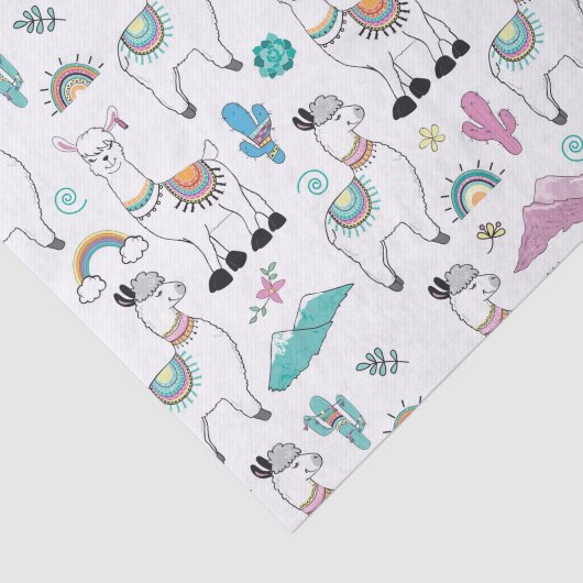 Cute Cartoon Llama Pattern Tissuepapier (Detail)