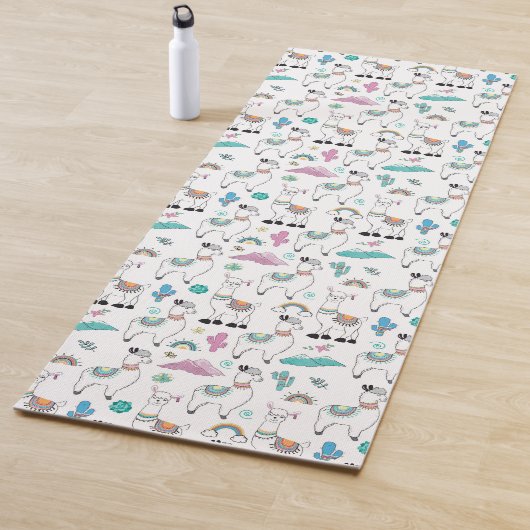 Cute Cartoon Llama Pattern Yogamat (In situ)