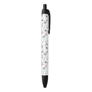 Cute Cartoon Llama Pattern Zwarte Inkt Pen