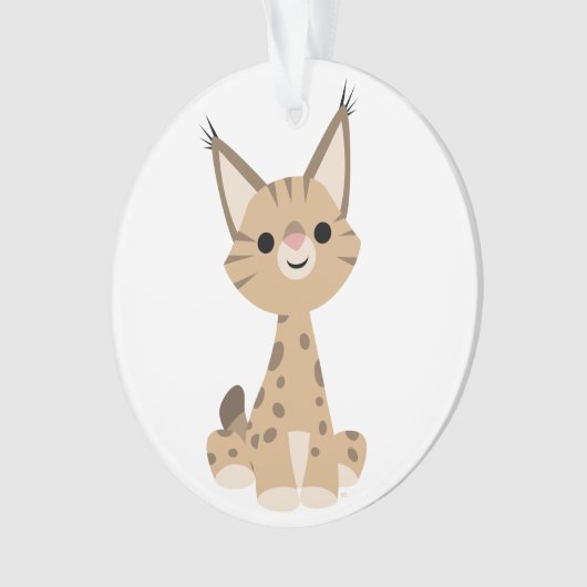 Cute Cartoon Lynx AcrylOrnament Ornament (voorkant)