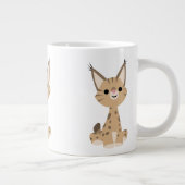 Cute Cartoon Lynx Jumbo Mok (Rechts)