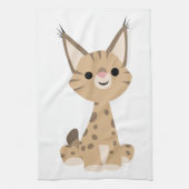 Cute Cartoon Lynx Kitchen Towel Theedoek (Verticaal)