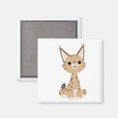 Cute Cartoon Lynx Magnet Magneet (Voorkant / Achterkant)