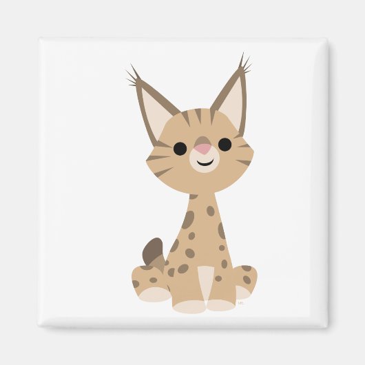 Cute Cartoon Lynx Magnet Magneet (Voorkant)