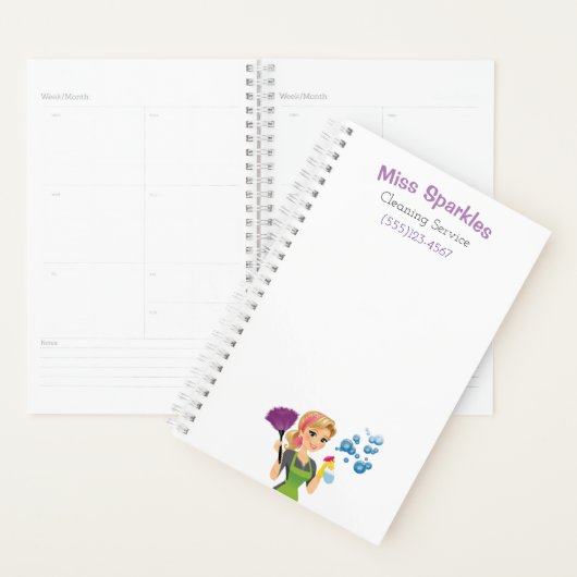 Cute Cartoon Maid House Services de nettoyage de m (Devant avec enveloppe)